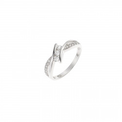 Bague Argent Jonc Croisé Trio & Pavage