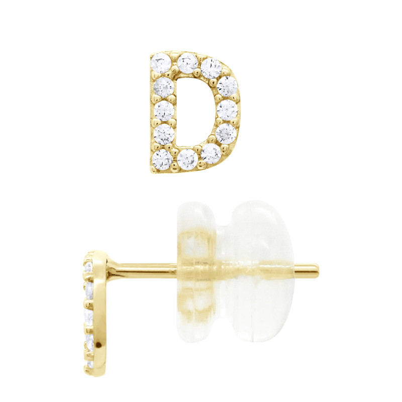 Boucles d'Oreilles Lettre D en Or - Dya