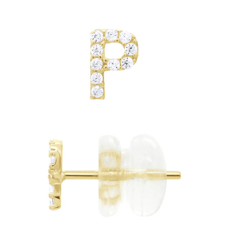 Boucles d'Oreilles Lettre P en Or - Pia