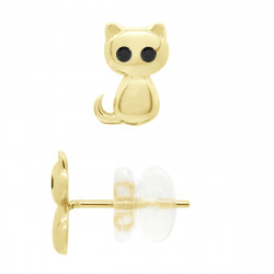 Boucles d'Oreilles Chat en Or - Chao