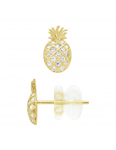 Boucles d'Oreilles Ananas en Or - Anya