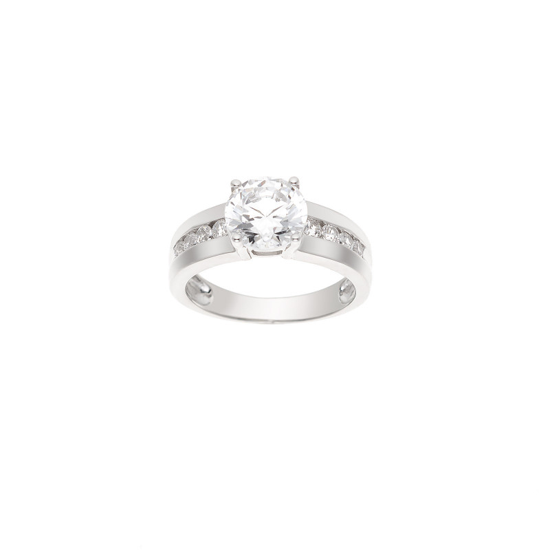 Bague Argent & Solitaire