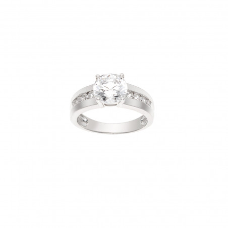 Bague Argent & Solitaire