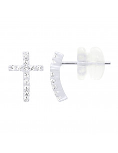 Boucles d'Oreilles Croix en Or - Crucia