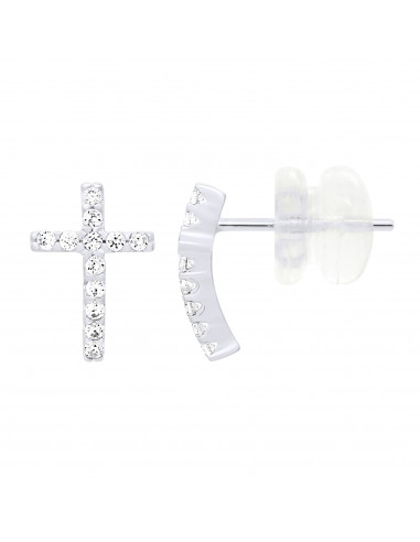 Boucles d'Oreilles Croix en Or - Crucia