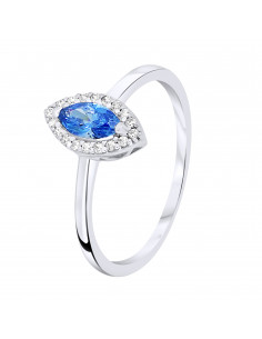 Bague Navette en Or - Navy